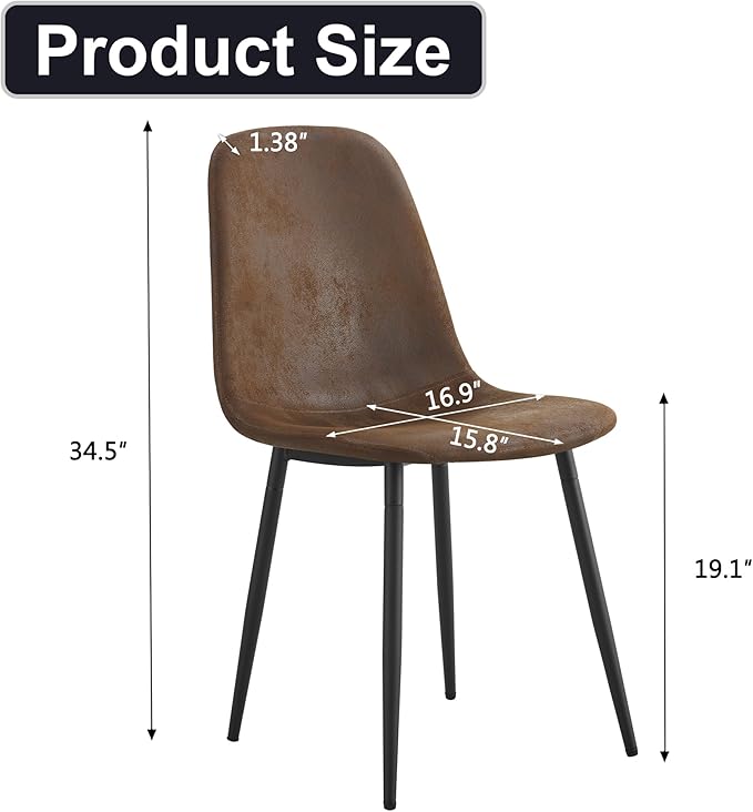 Extendable Dining Table Set for 4, 43-59" Round Dining Room Table Set, Walnut Wood Grain Table and 4 Brown Suede Upholstered Chairs Set, Mid Century Modern Kitchen Table Set with Cross Legs
