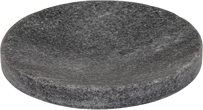 Creative Co-Op Marble Round Soapdish, Grey