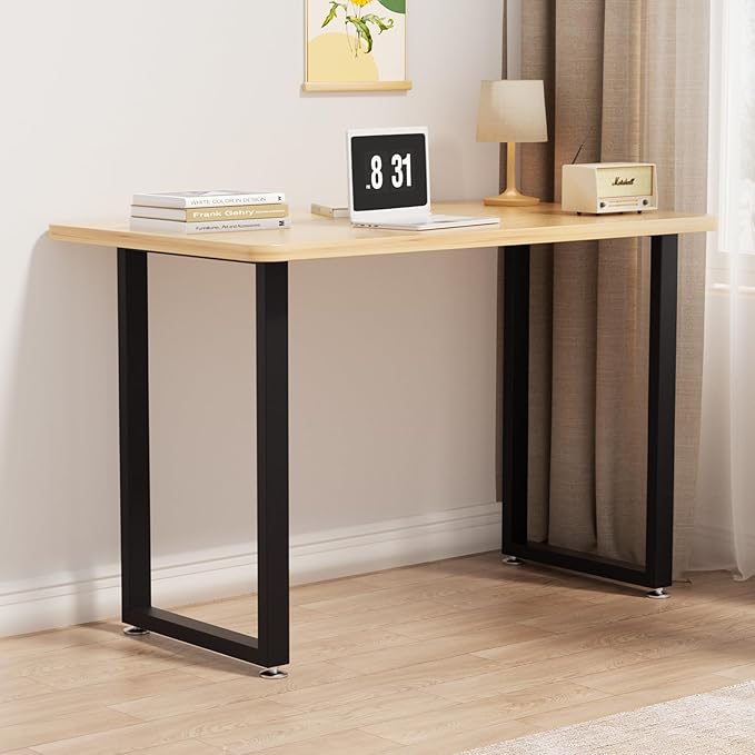 Table Legs 28”H x 35”W Heavy Duty Metal Furniture Legs Square for Dining Table Kitchen Table Office Desk Table Base Replacement with Adjustable Feet Pads Screws 1000 LBS Load Black Set of 2