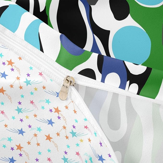 Erosebridal Mid Century Modern Abstract Duvet Cover Set Vintage Geometric Twin Bedding Sets for Girls Teenage Boys Contemporary Organic Shapes Comforter Cover Squiggle Blob Bed Set,Blue Turquoise