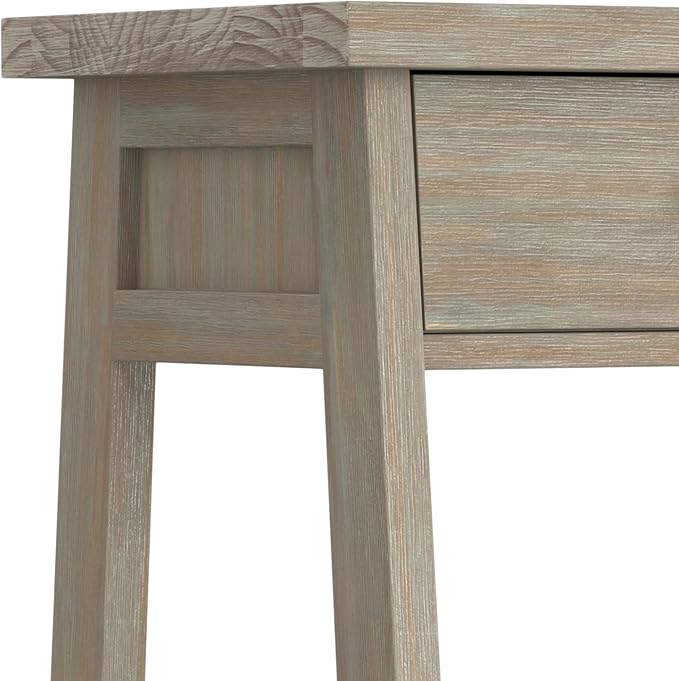 SIMPLIHOME Sawhorse SOLID WOOD 24 Inch Wide Modern Industrial Bedside Nightstand Table in Distressed Grey, For the Living Room and Bedroom