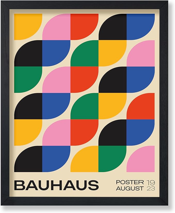 Poster Master Bauhaus Poster - Rainbow Knots Print - Abstract Art - Graphic Design Art - Geometric Art - Chic Boho Art - Mid Century Modern Art - Living Room or Bedroom Decor - 11x14 UNFRAMED Wall Art