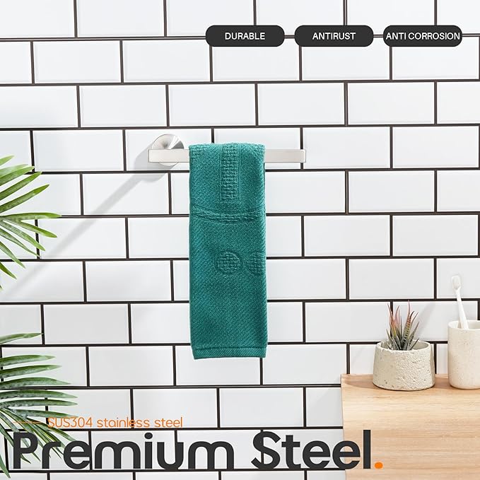 Bath Towel Rings Brushed Nickel Bathroom Towel Holder Modern Small Hand Towel Bar Wall Mount Stainless Steel AN3001BR