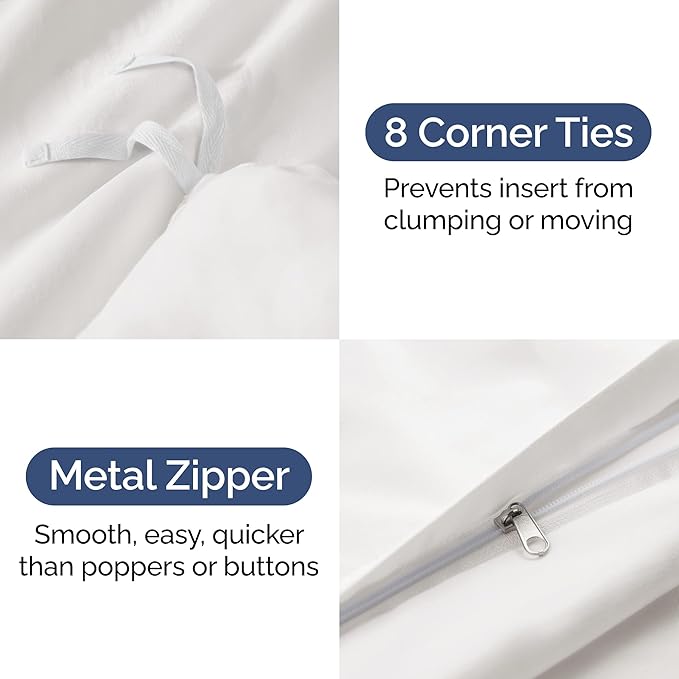 Duvet Cover Twin/Twin XL Size - Extra Soft Twin/Twin XL Size Duvet Cover - Lightweight, Breathable & Fade Free w/Zipper Closures & Ties - 68" x 90" Inches - (Antique White) Comforter Not Included
