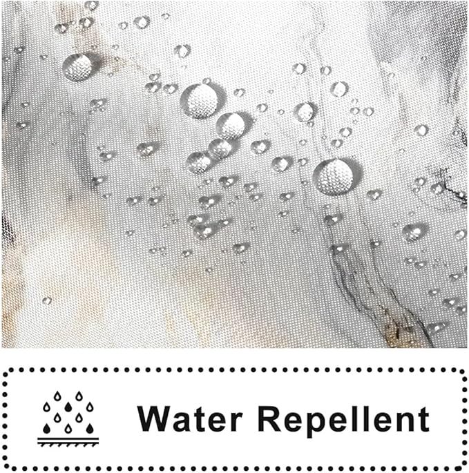 Grey and White Shower Curtain, Modern Grey Marble Shower Curtain for Bathroom Aesthetic Waterproof Shower Curtain Set with Hooks, 72x84 Inch