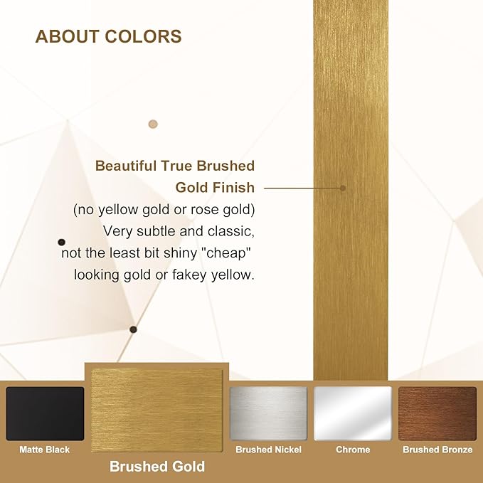 ANDY STAR Gold Bathroom Mirror, 24x36 Brushed Brass Rectangle Metal Frame Mirror for Bathroom, Modern Rectangular Wall Mounted Mirror for Vanity