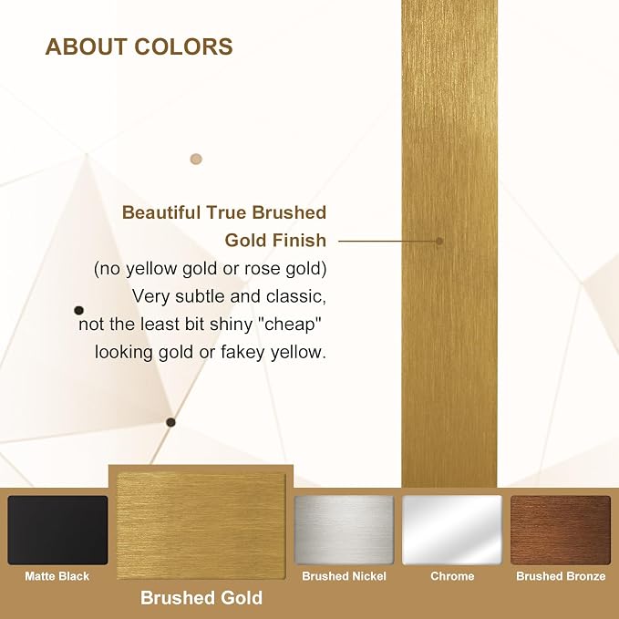 ANDY STAR 18" x 48" Full Length Wall Mirror, Large Brushed Gold Mirror for Bathroom, Rounded Corner Rectangle Body Mirror for Floor and Leaning
