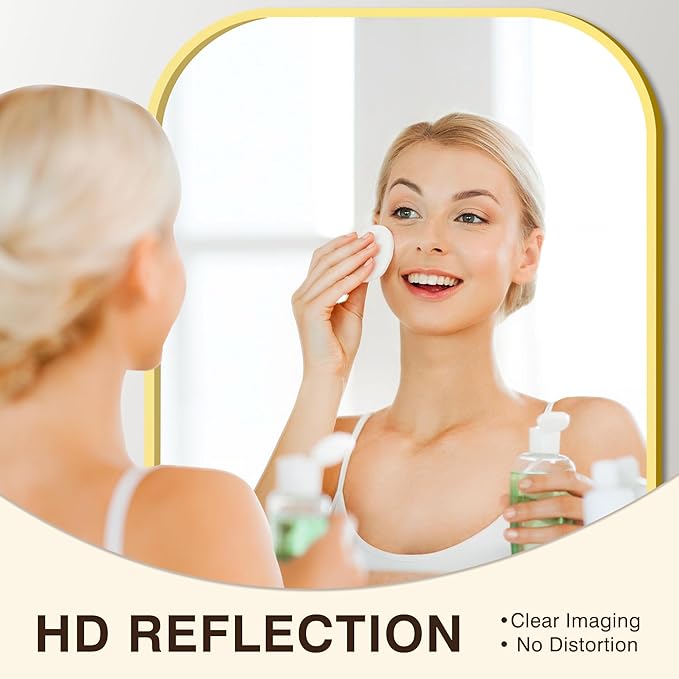 FICTOR Bathroom Vanity Mirror for Wall, 2 Pack 26" x 38" Rectangle Bathroom Mirror for Over Sink, Metal Framed, Hangs Horizontally or Vertically(Gold)
