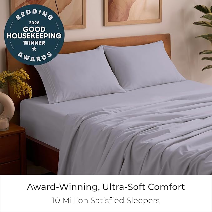 Mellanni Full Sheets Set - 4 PC Iconic Collection Bedding - Hotel Luxury, Extra Soft, Cooling Bed Sheets - Wrinkle, Fade, Stain Resistant (Full, Lavender)