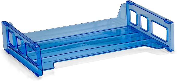 Officemate Blue Glacier Side Load Letter Tray, Transparent Blue (23218)