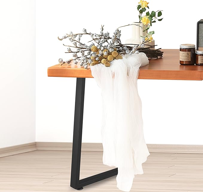 Metal Table Legs Desk Legs, Heavy Duty Square Tube Iron Desk Legs, DIY Furniture Legs for Dining Table, Coffee Table, Computer Desk, Workbench, Meeting Room Table, 28”H x 17.7”W (28", U 4x2cm)