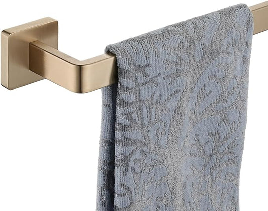 JQK Champagne Bronze Towel Bar, 24 Inch 304 Stainless Steel Thicken 0.8mm Towel Rack Bathroom, Towel Holder Wall Mount, Total Length 26.41 Inch, TB250L24-CB