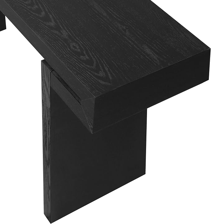 Wood Console Table, 60" Retro Long Sofa Table Behind Couch with Real Wood Veneered, Farmhouse Wooden Narrow Sofa Table Hall Table for Living Room Foyer Entrance Entryway, Black