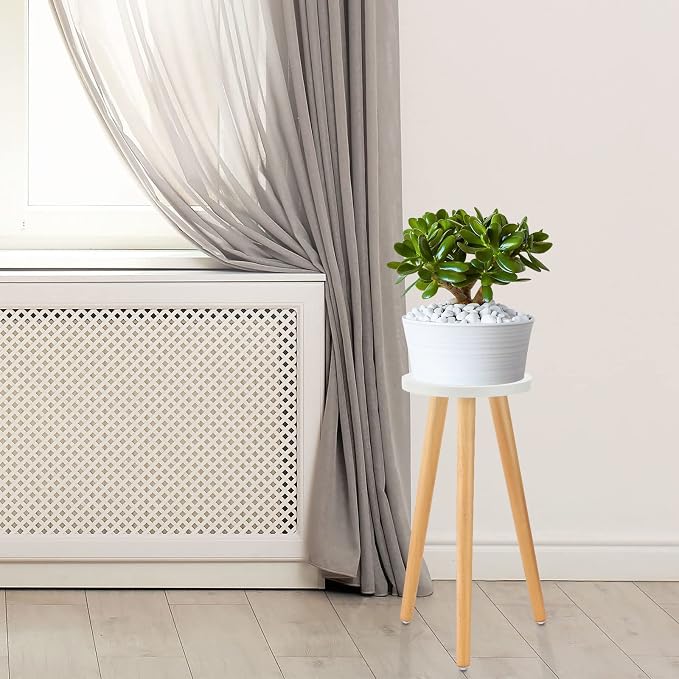 MINGZHE Wood Plant Stand Indoor, Mid Century Modern Planter, Wood Flower Pot Stand, Tall Holder Plant Stands for Indoor Boho Rustic Wooden Stool for Plant Pot Holder(A2)