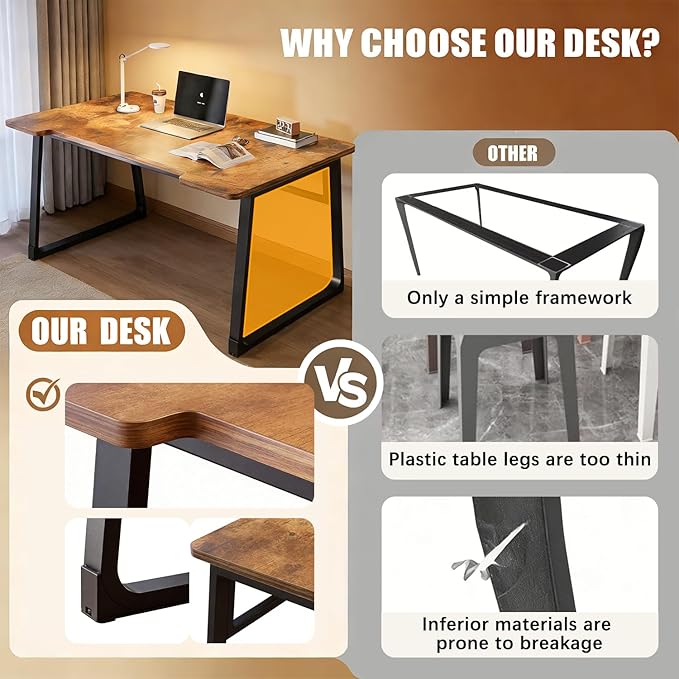 Computer Desk 39.4 Inch Small Office Desk with Wood Top and Metal Frame, Study Writing Desk for Home, Bedroom, Gaming, U-Shaped Leg Design, Modern Simple