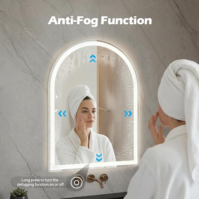 NEWBULIG Wall Mirror, Bathroom Mirror for Over Sink, Matte Metal Framed Vanity Mirror, Wall Decor for Bedroom, Tempered Glass