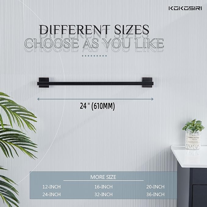 KOKOSIRI Bathroom Towel Bar Bath Towel Holders for Toilet Kitchen Cabinet Wall Mount 24 Inch Oil Rubbed Bronze Stainless Steel B4005ORB-L24