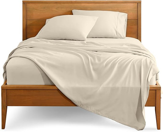 Bare Home California King Sheet Set - 1800 Ultra-Soft Microfiber Cal King Bed Sheets - Double Brushed - Deep Pockets - Easy Fit - 4 Piece Set - Bed Sheets (California King, Sand)