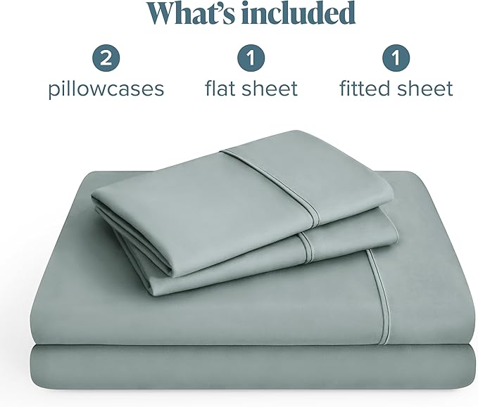 Bare Home Full Sheet Set - 1800 Ultra-Soft Microfiber Full Bed Sheets - Double Brushed - Deep Pockets - Easy Fit - 4 Piece Set - Bedding Sheets & Pillowcases (Full, Sea Spray)