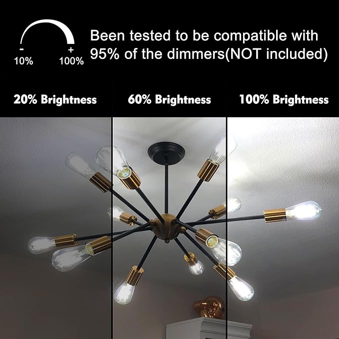TJOY Edison Light Bulbs 60W Equivalent, Dimmable Vintage LED Light Bulbs, E26 Medium Base, 5000K Daylight, ST58, 8W, 800LM, Ultra-Bright, 80+CRI, Antique Decorative LED Filament, Clear Glass, 6 Pack