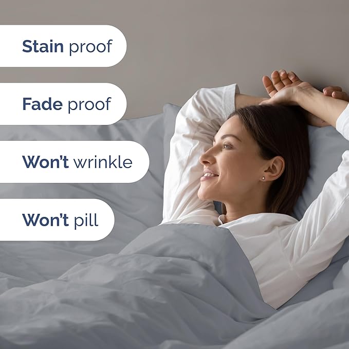 Duvet Cover Twin/Twin XL Size - Extra Soft Twin/Twin XL Size Duvet Cover - Breathable, Easy Care and Fade Free with Zipper Closures & Ties - 68" x 90" Inches - (Steel Blue) Comforter Not Included