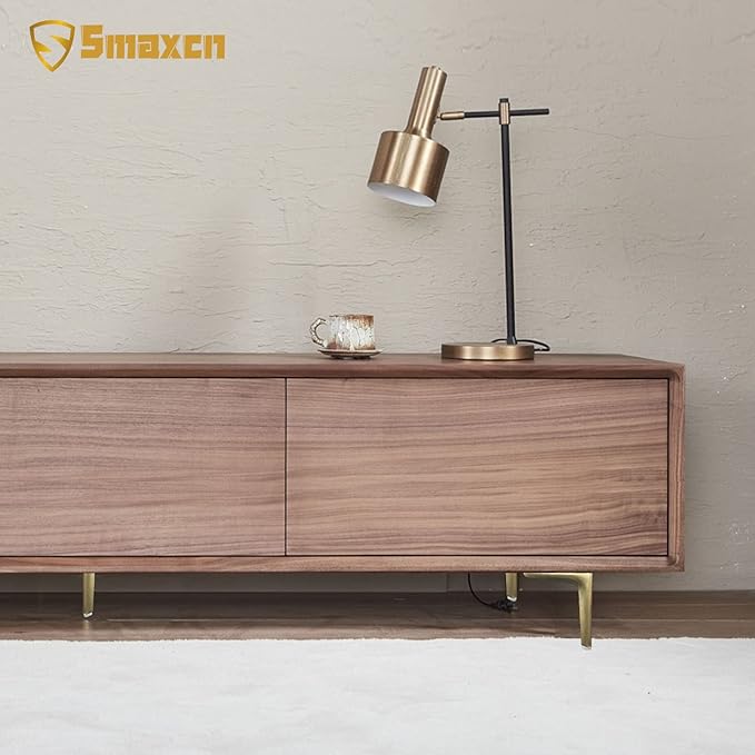 6 inch/15cm Brushed Gold Metal Furniture Legs Set of 4, Modern Style Furniture Legs, DIY Replacement for TV Stand, Sofa, Chair, Cabinet Cupboard