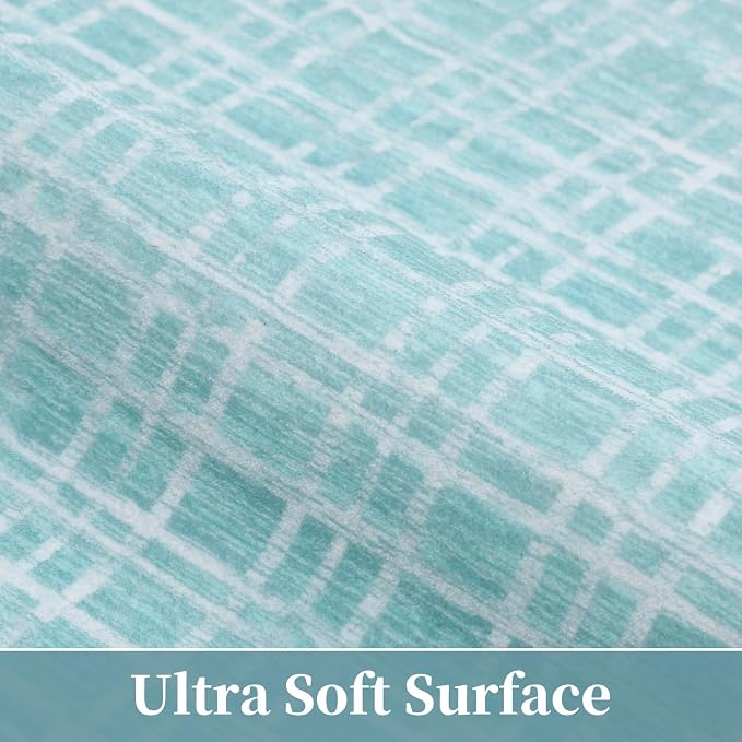 Washable Rugs 10x13 Rug for Living Room Modern Bedroom Rug Aesthetic Green Large Area Rug Non Slip Throw Rugs Soft Low Pile Stain Resistant Carpet for Dining Room 10'x13' Mint Green