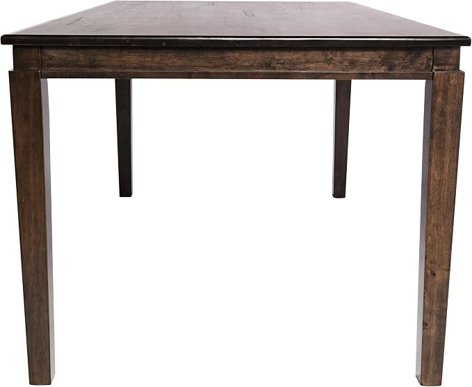 Merrick Lane Hayden 60" Solid Wood Dining Table with Tapered Wooden Legs, Seating for 6, Wenge Matte