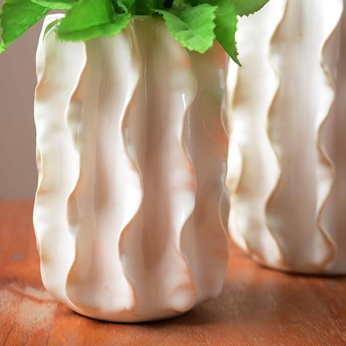 SEINHIJO Ceramic Flower Vase Ocean Figurine Decor Modern Sculpture Statue Home Gifts Tabletop Arts Crafts 5.1inch
