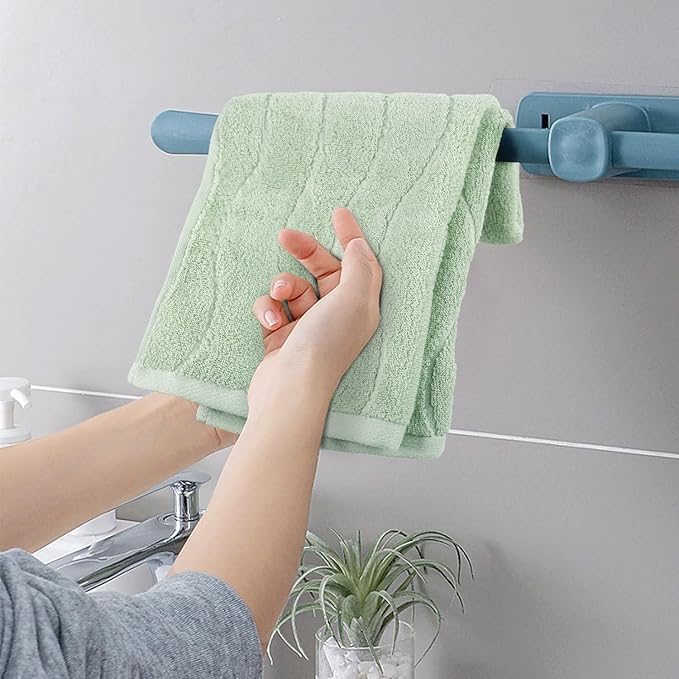 Jacquotha Hand Towels 2 Pack - Sage Green Wavy Striped Hand Towels for Bathroom, 100% Natural Cotton Soft Absorbent Decorative, 13x29 Inches