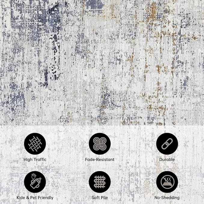 Dark Green Marble Swirl Modern Abstract Lux Area Rug for Living Room Bedroom Farmhouse Big Washable Soft Aesthetic Carpet Under Dining Coffee Table Minimalist Home Office Indoor Rug 2x6