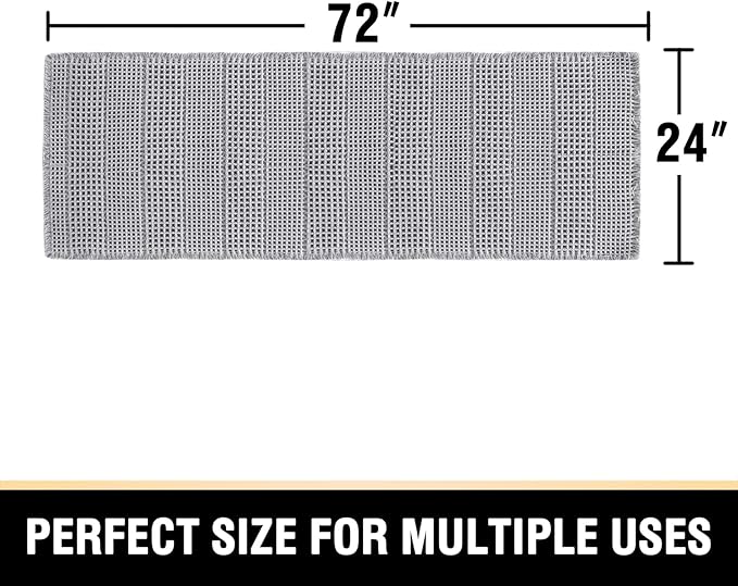 H.VERSAILTEX Upgraded Waffle Runner Rug Super Absorbent Non Slip Bath Rug for Bathroom Floor, Machine Washable Dry Fast, Beside Tub, 24" x 72", Dove