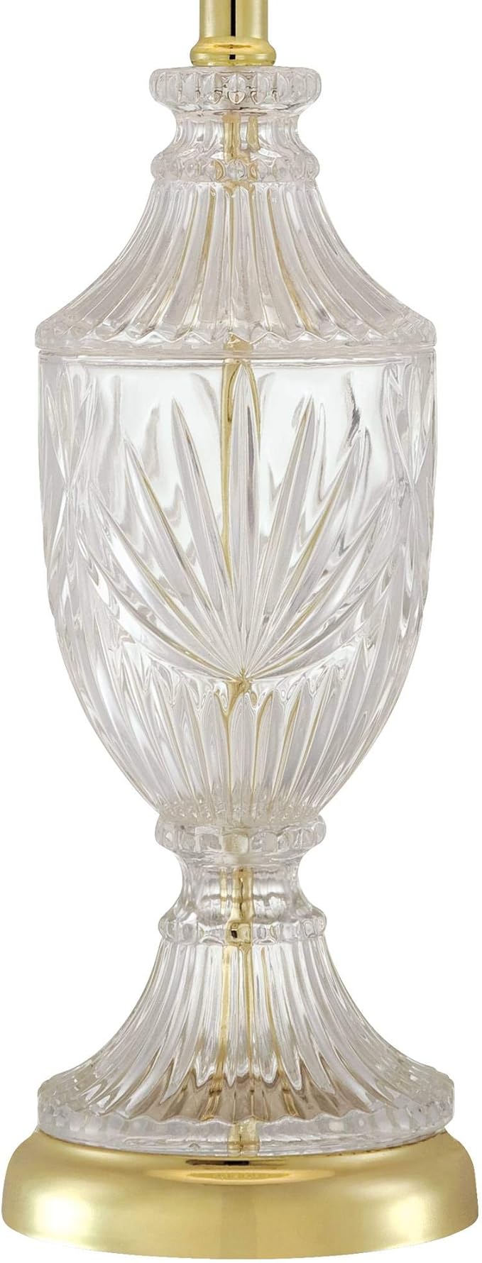 Regency Hill Traditional Glam Luxury Table Lamps 26.5" High Set of 2 Clear Glass Urn Brass Gold Metal White Cream Bell Shade Decor for Living Room Bedroom House Bedside Nightstand Home
