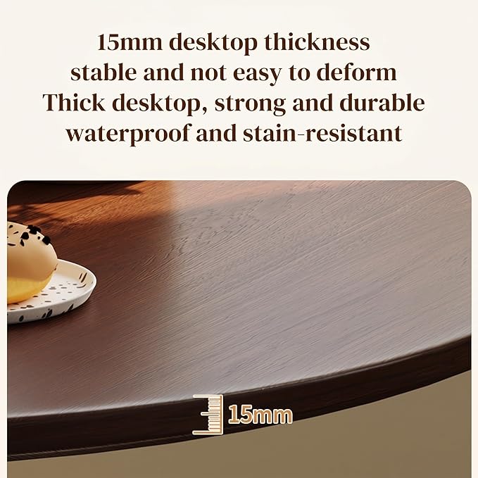 24" Walnut Round Dining Table, Mid Century Modern Pedestal Kitchen Table for Small Spaces, Small Coffee Table for Living Room, Apartment, Studio, Office, Breakfast Nook, Walnut & Black