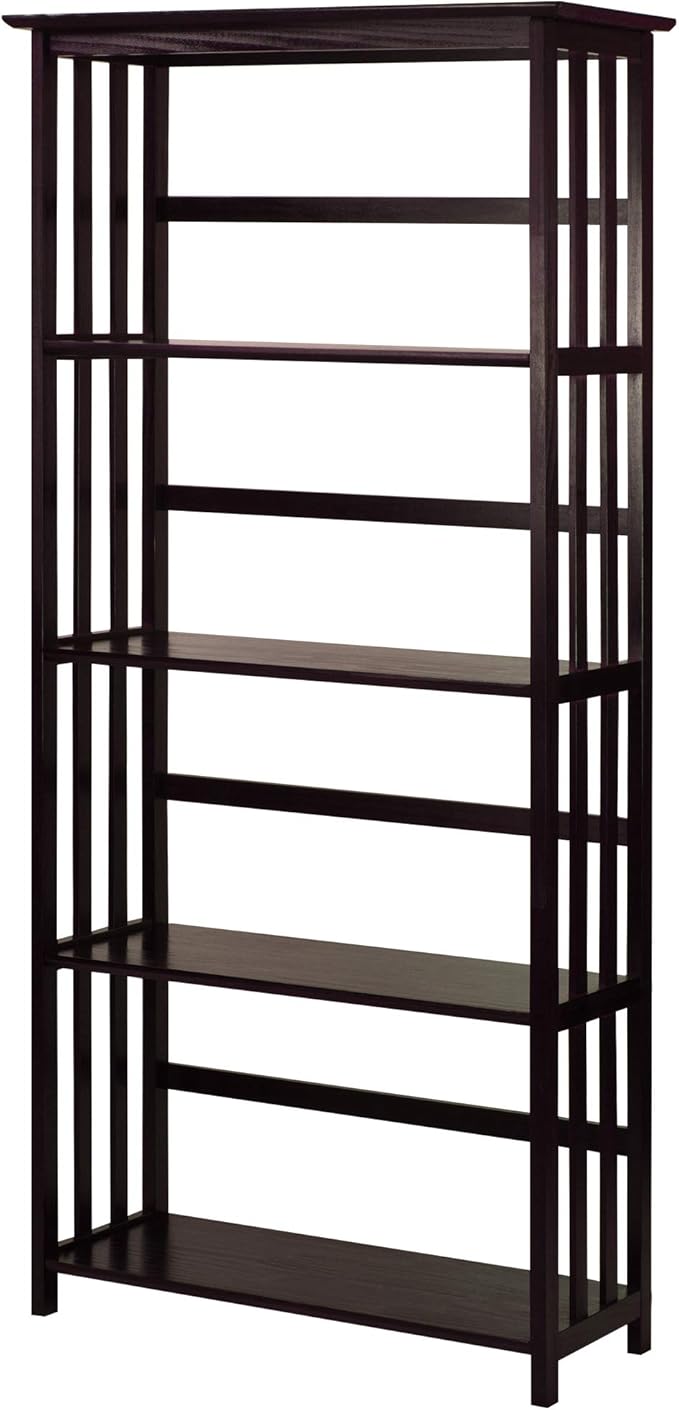 Casual Home Mission Style 5-Shelf Bookcase, Espresso