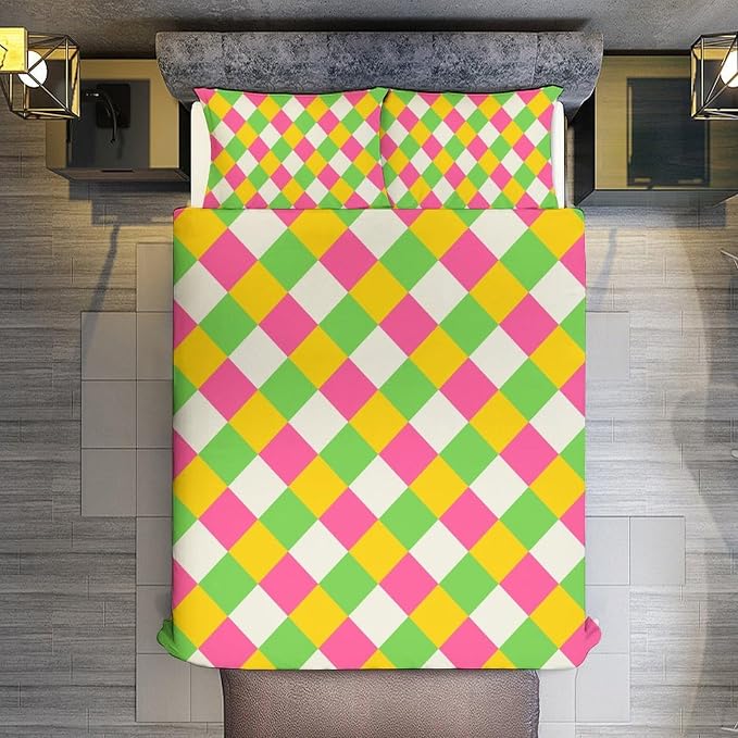 Rainbow Duvet Cover Set, Rainbow Lines Pattern Spectrum of Colors Abstract Art Decorative，Aesthetic Abstract Art Bedding 3 Piece (1 Duvet Cover 86"x70" + 2 Pillow Sham 20"x30")
