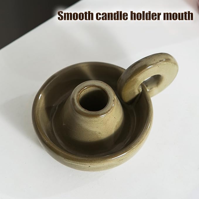 Candle Holder Ceramic Candlestick Holder, Candlelight Stand for Spell Candles, Taper Candles, and Incense, Halloween Christmas Dining Room Home Decoration Display