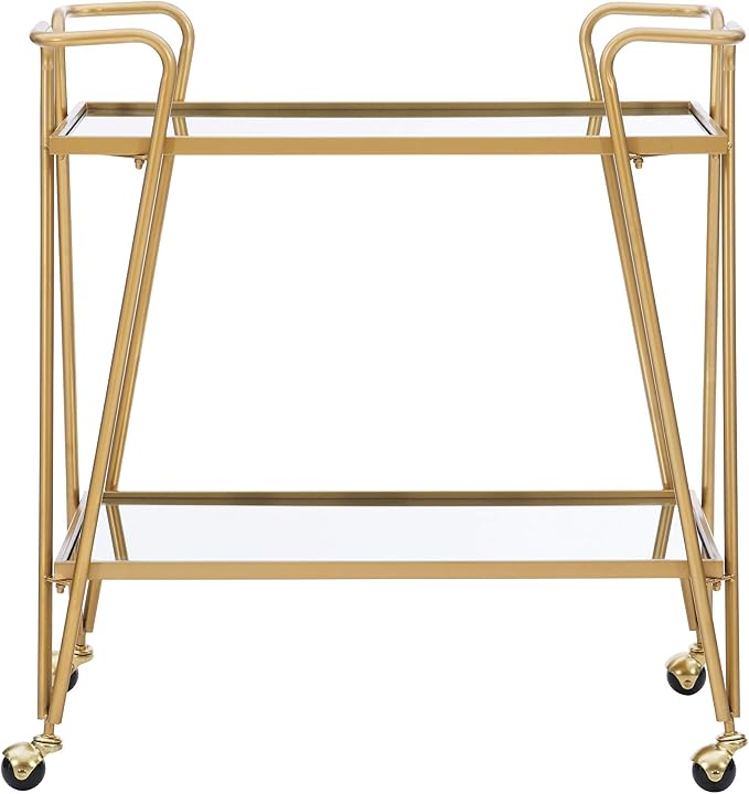 Linon Gina Mid-Century Bar Cart, Gold