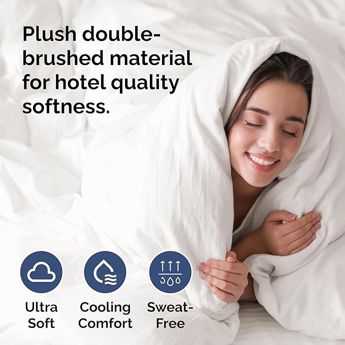 Duvet Cover Twin/Twin XL Size - Extra Soft Twin/Twin XL Size Duvet Cover - Lightweight, Breathable & Fade Free w/Zipper Closures & Ties - 68" x 90" Inches - (Antique White) Comforter Not Included