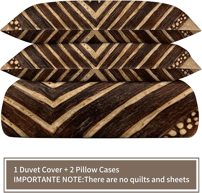 Boho Aktez Duvet Cover Twin Size, Southwestern Bedding Set 3 Piece, Vintage Geometric Patterned Comforter Cover with Zipper Soft Microfiber, 2 Pillowcases