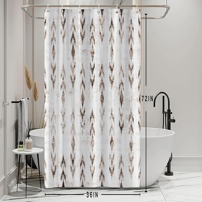 Abstract Shower Curtain Grunge Rustic Black Brown Blurry Arrow Pattern Shower Curtains for Modern Farmhouse Bathroom Waterproof Fabric Decor Set with Hooks, 36W x 72H Inch