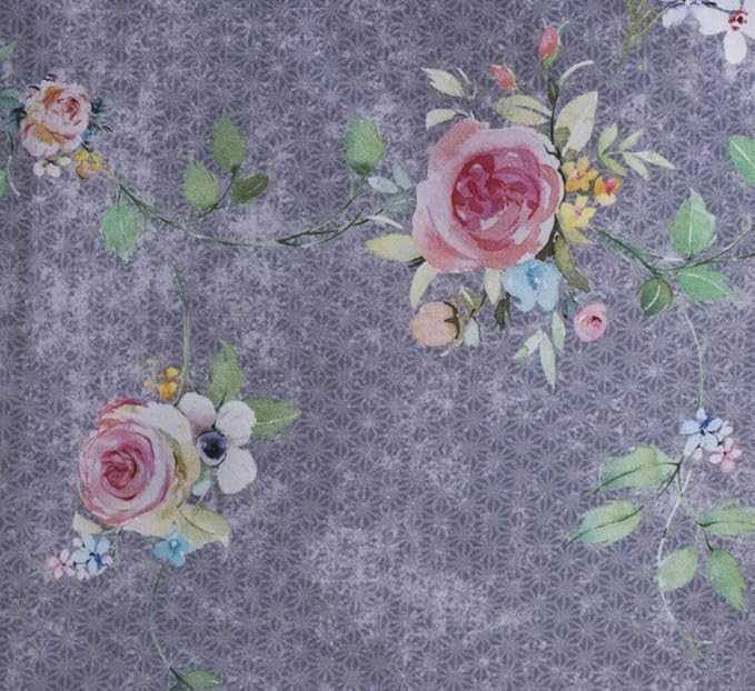 Maison d' Hermine Table Cloth Rectangle Table 100% Cotton 60 x 90 Inches Tablecloth Reusable Decorative for Dining Room Valentines Day Decorations Spring Summer - Sweet Rose Lavender - Country Garden