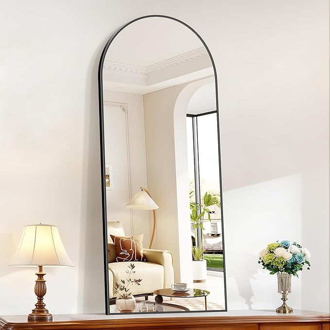 Arched Mirror, 20’x48’’ Black Arch Mirror for Bathroom, Arched Bathroom Mirror with Frame, Modern Wall Mounted Mirror for Over Sink Mantle Bedroom Vanity Living Room Entryway