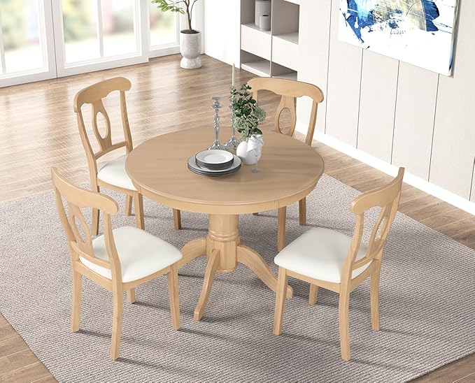Angel Line Lindsey Dining Set, Natural/White