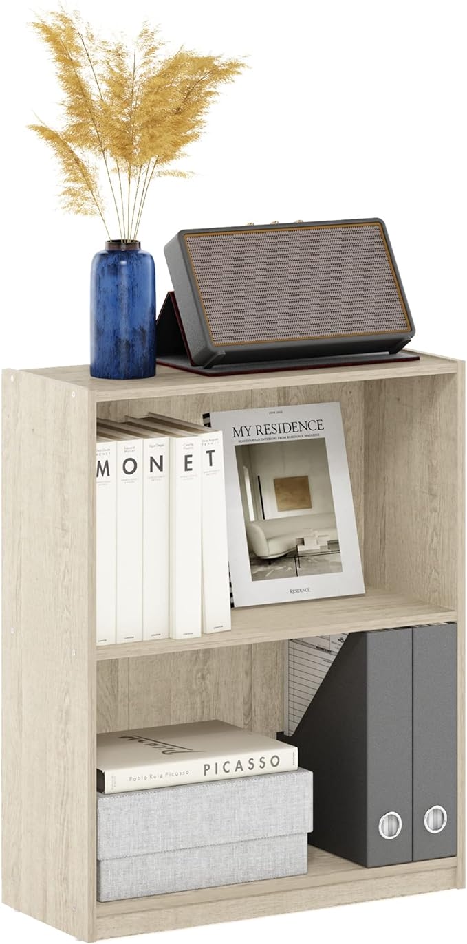 Furinno Gruen 2-Tier Open Shelf Bookcase, Metropolitan Pine