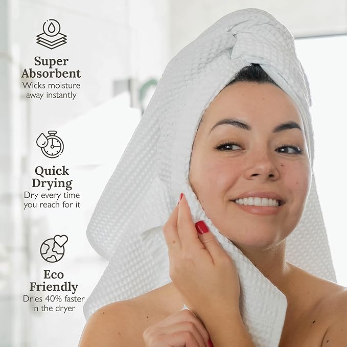 GILDEN TREE Waffle Bath Sheet Large Bath Towels Quick Dry Thin Body Towels, 40x80 Oversized Bath Towels for Adults, 2 Pack Bath Sheet Set, Classic Style (Seafoam)