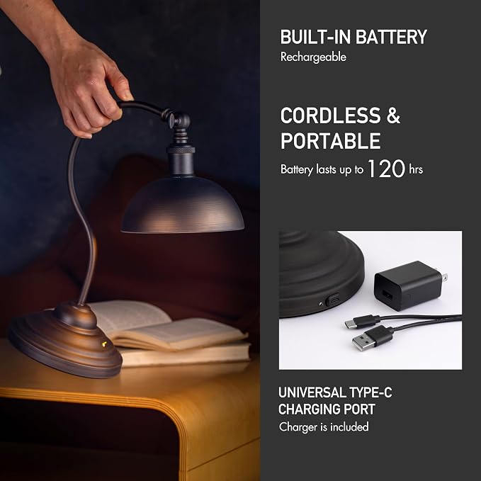 O'Bright Bankers - Cordless LED Table Lamp (Oil Rubbed Bronze)