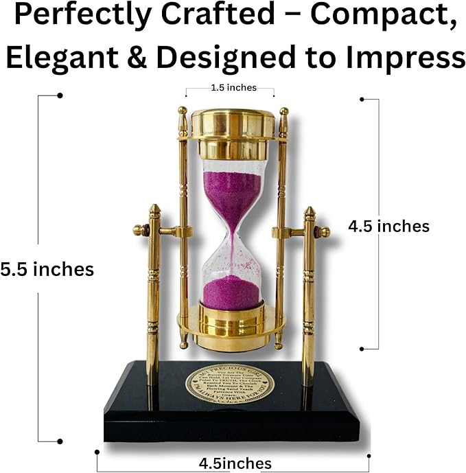My Precious Girl Gift for her - Brass SandTimer ClockCompass Engraved Quote | Handmade Inspirational Gift for Women & Girls - Shiny Brass Table Top Desk Decor