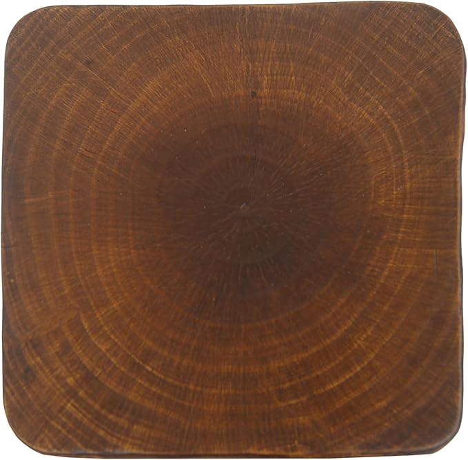 ø12.5'' Square Side Table End Table for Living Room, Modern Farmhouse Style, Magnesium Oxide & Lightweight Concrete Material for Indoor & Outdoor, No Assembly, Wood Grain, Antique Brown