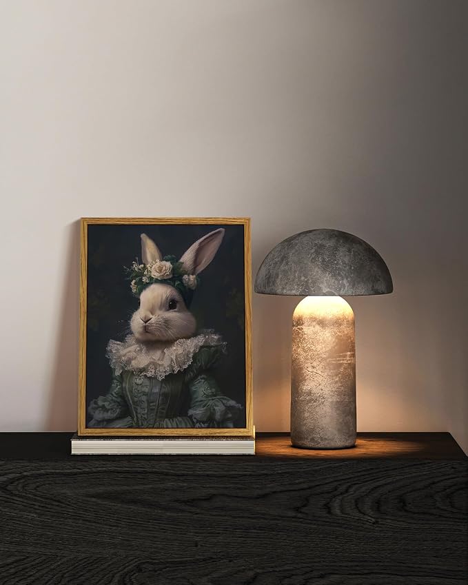InSimSea Vintage Framed Canvas Wall Art, Easter Bunny Home Decor, Bedroom Living Room Study Bunny Art Print 8x10in